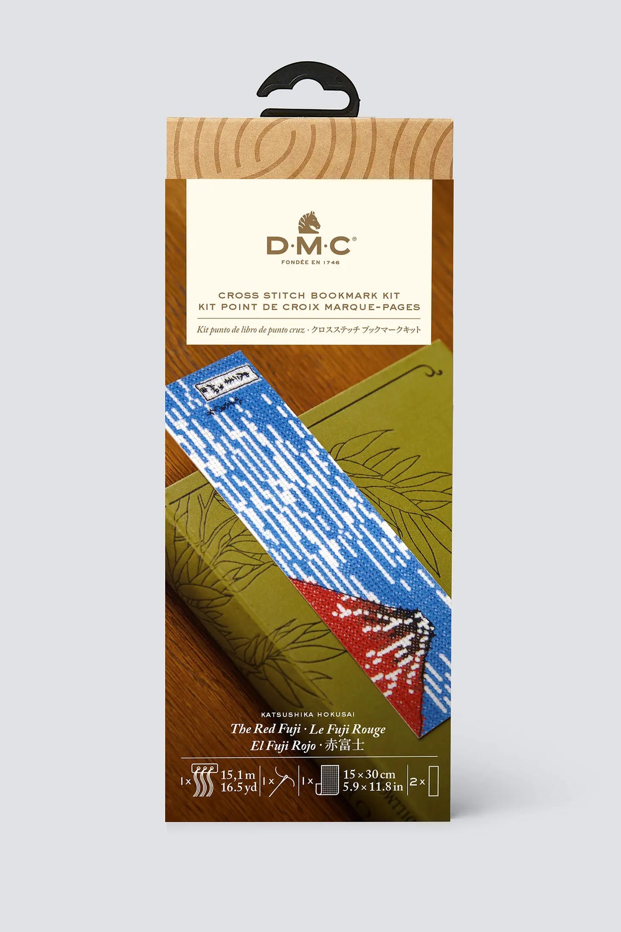 El Fuji Rojo de Katsushika Hokusai – Kit Marcapáginas de Punto de Cruz Avanzado DMC BK1998