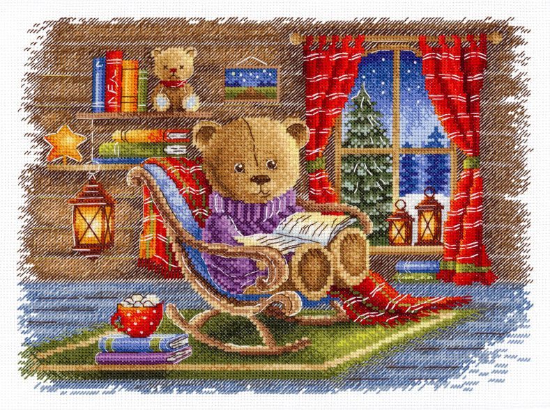 Kit de Punto de Cruz MP Studia SNV-926 – With a Favorite Book