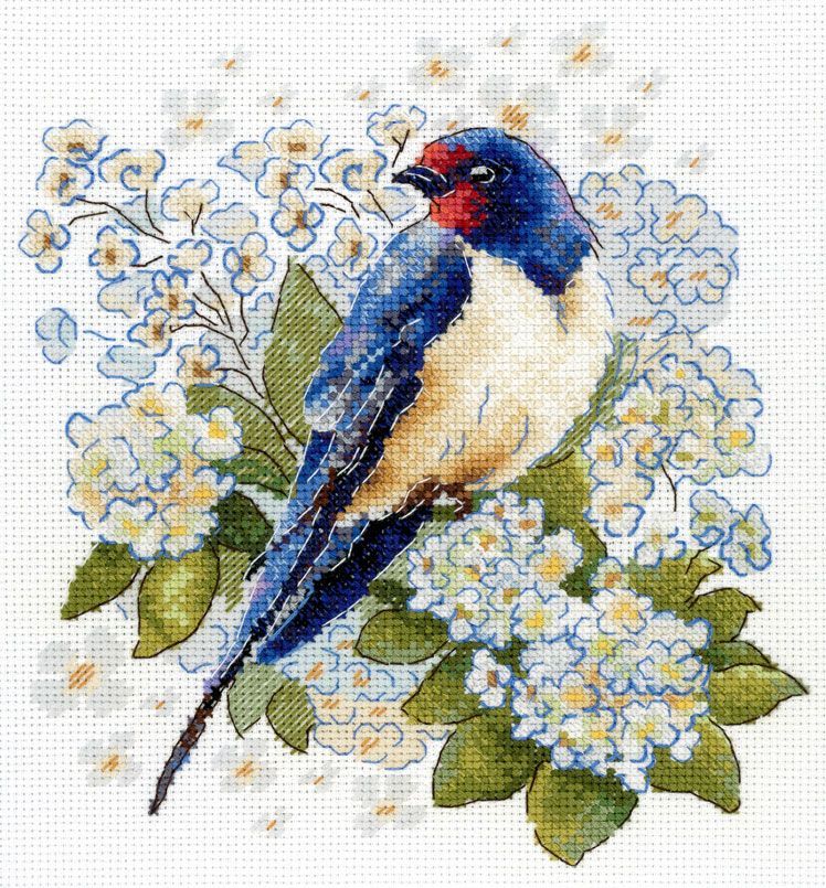 Les Hirondelles – Kit de broderie au point de croix MP Studia SNV-922