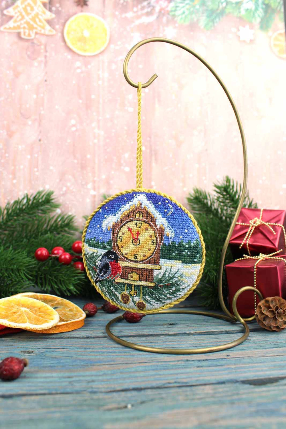 Kit de Punto de Cruz MP Studia SNV-905 – Forest Clock. Pinkeep