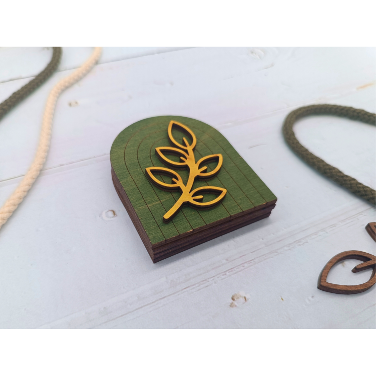 Caisse en bois pour aiguilles. Boho Marron KF056/111B par Wizardi