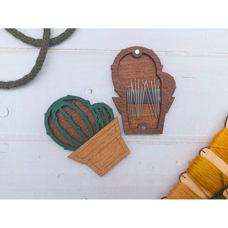 Caisse en bois pour aiguilles. Cactus KF056/114 par Wizardi