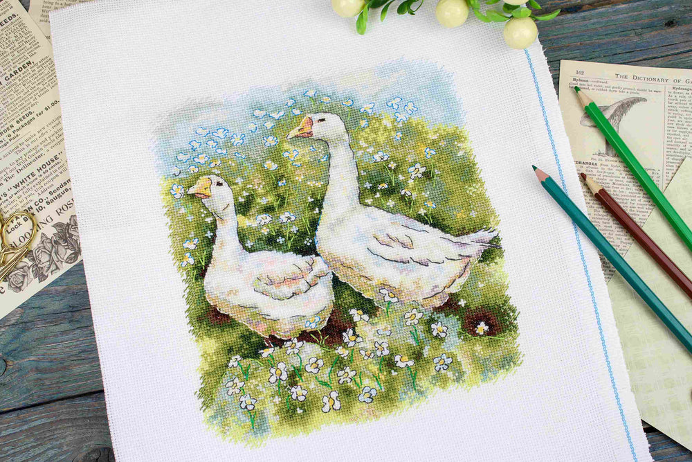 Kit de point de croix « Oies en marche » SNV-970