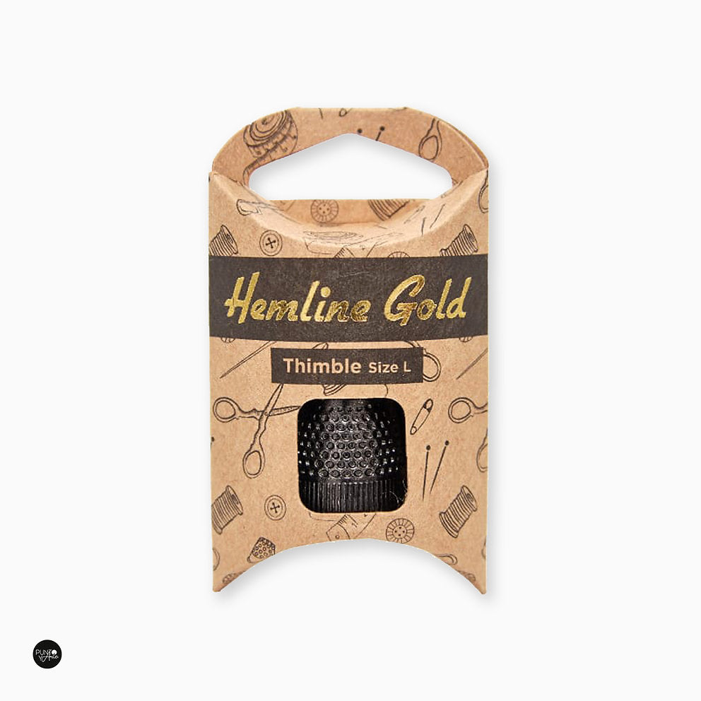 Dedal de Metal Negro Hemline Gold: Comodidad y Precisión en tus Costuras