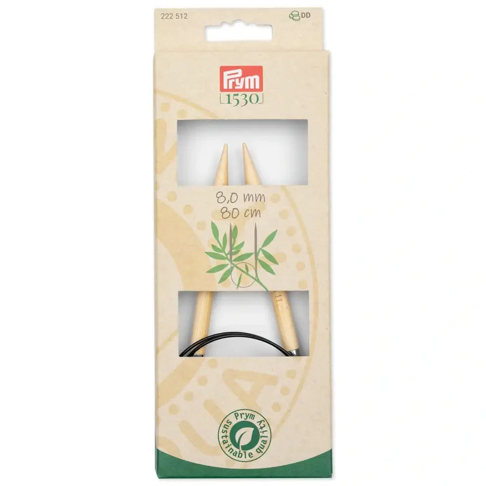 Agujas de Tejer Circulares de Bambú Prym 1530 - Suavidad, Flexibilidad y Sostenibilidad en Cada Punto