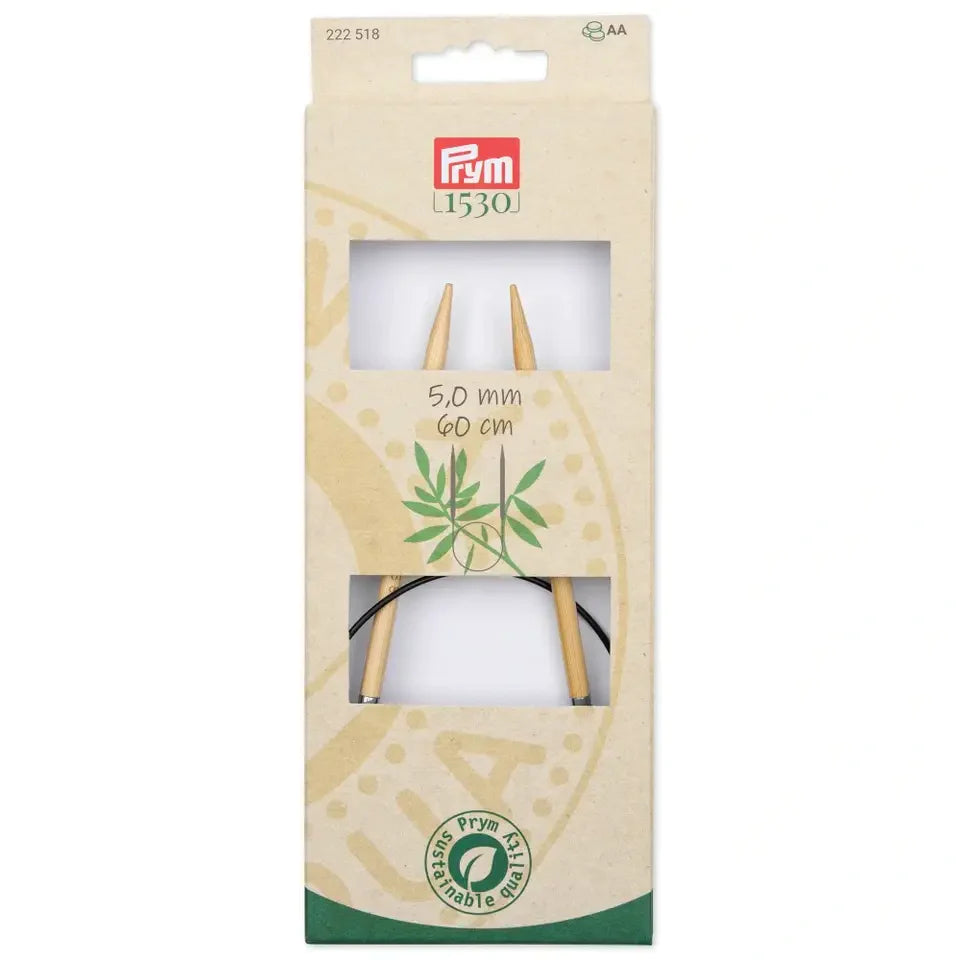 Agujas de Tejer Circulares de Bambú Prym 1530 - Suavidad, Flexibilidad y Sostenibilidad en Cada Punto