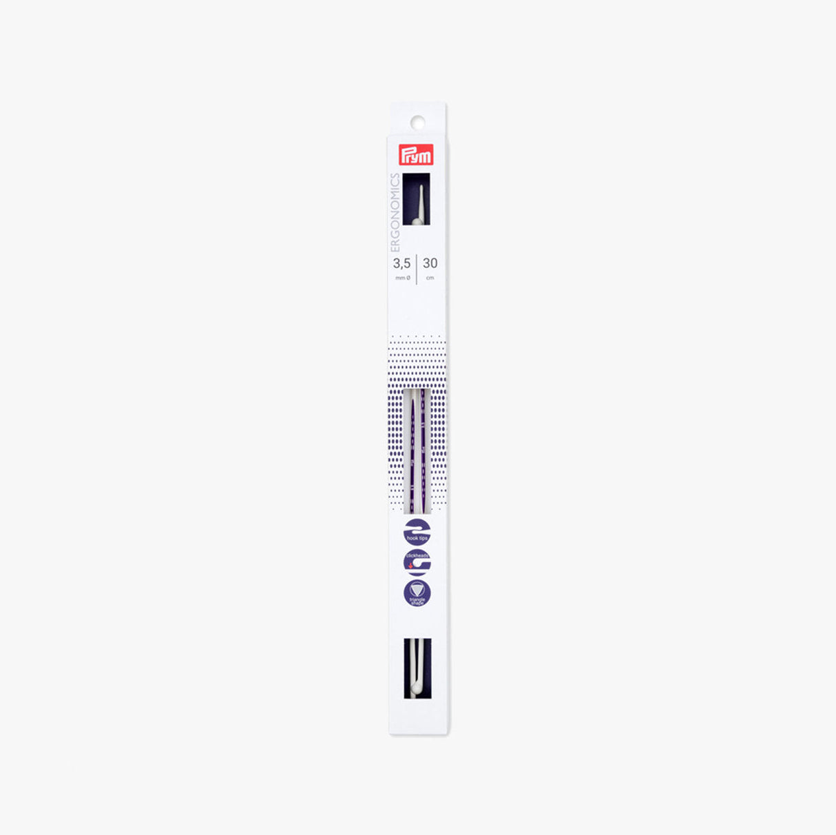 Agujas de Tricotar Ergonómicas 30cm Prym con Cabezales de Click para Trabajar con Comodidad y Precisión