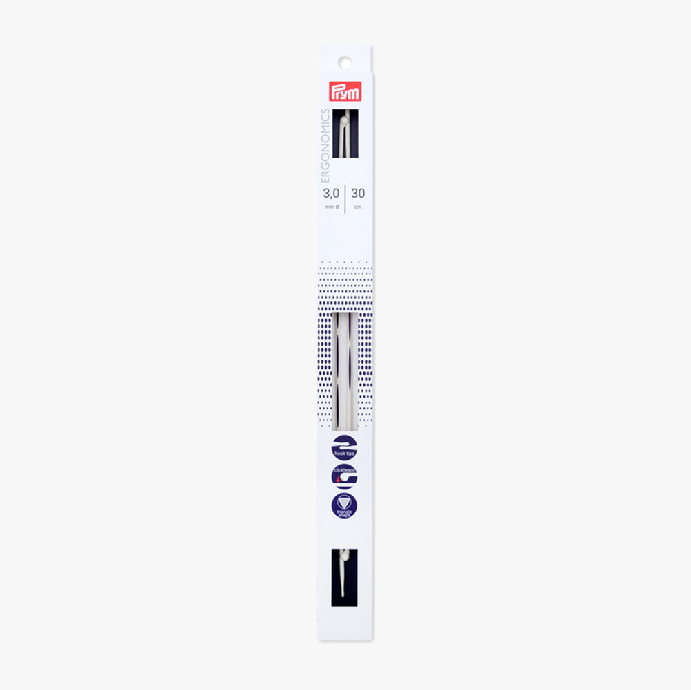 Agujas de Tricotar Ergonómicas 30cm Prym con Cabezales de Click para Trabajar con Comodidad y Precisión