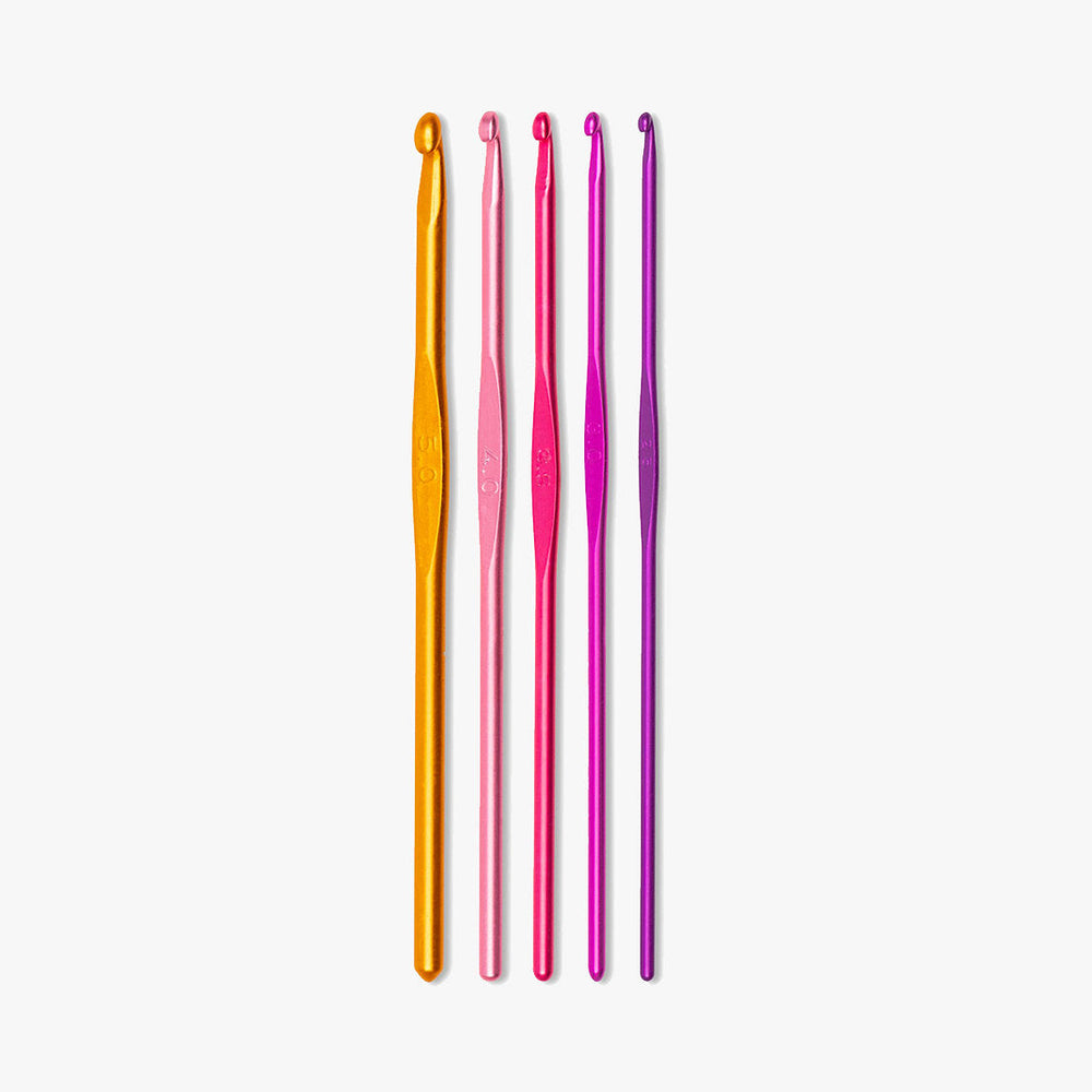 Set de Ganchillos de Aluminio Coloured 2.5 - 5 mm Prym 195995 para Proyectos de Lana