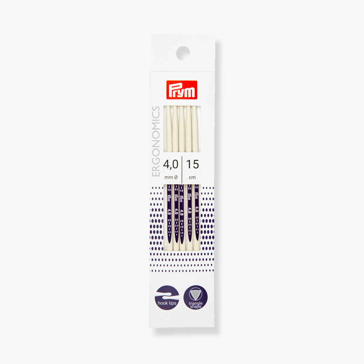 Agujas de Doble Punta Ergonómicas 15cm de Prym para Tejer Cómodamente en Redondo