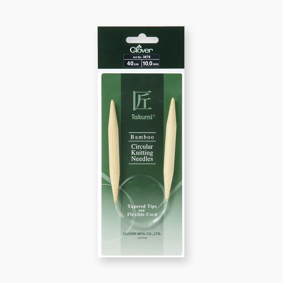 Agujas Circulares Takumi de Bambú de 40 cm de Clover - Tejido Preciso y Cómodo