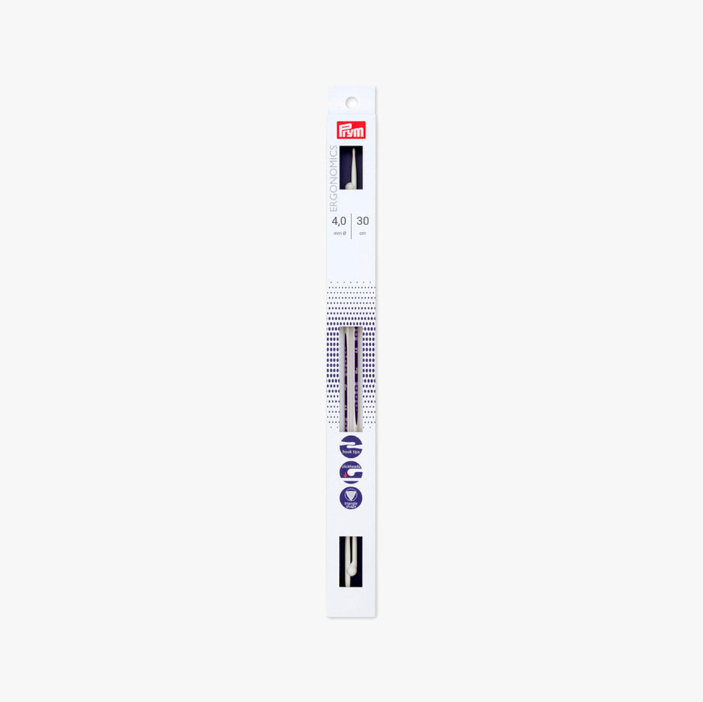 Agujas de Tricotar Ergonómicas 30cm Prym con Cabezales de Click para Trabajar con Comodidad y Precisión