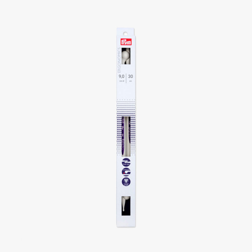 Agujas de Tricotar Ergonómicas 30cm Prym con Cabezales de Click para Trabajar con Comodidad y Precisión