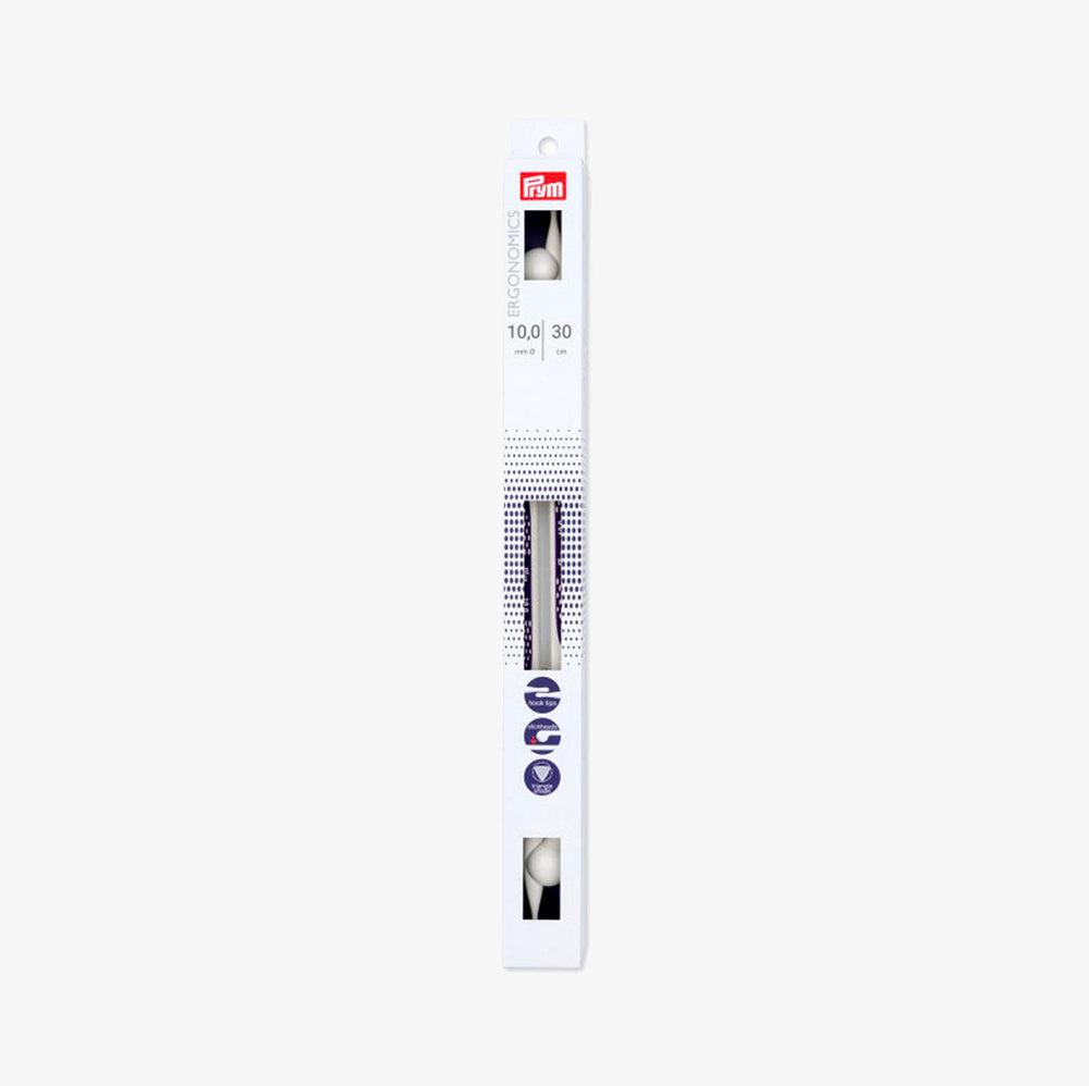 Agujas de Tricotar Ergonómicas 30cm Prym con Cabezales de Click para Trabajar con Comodidad y Precisión