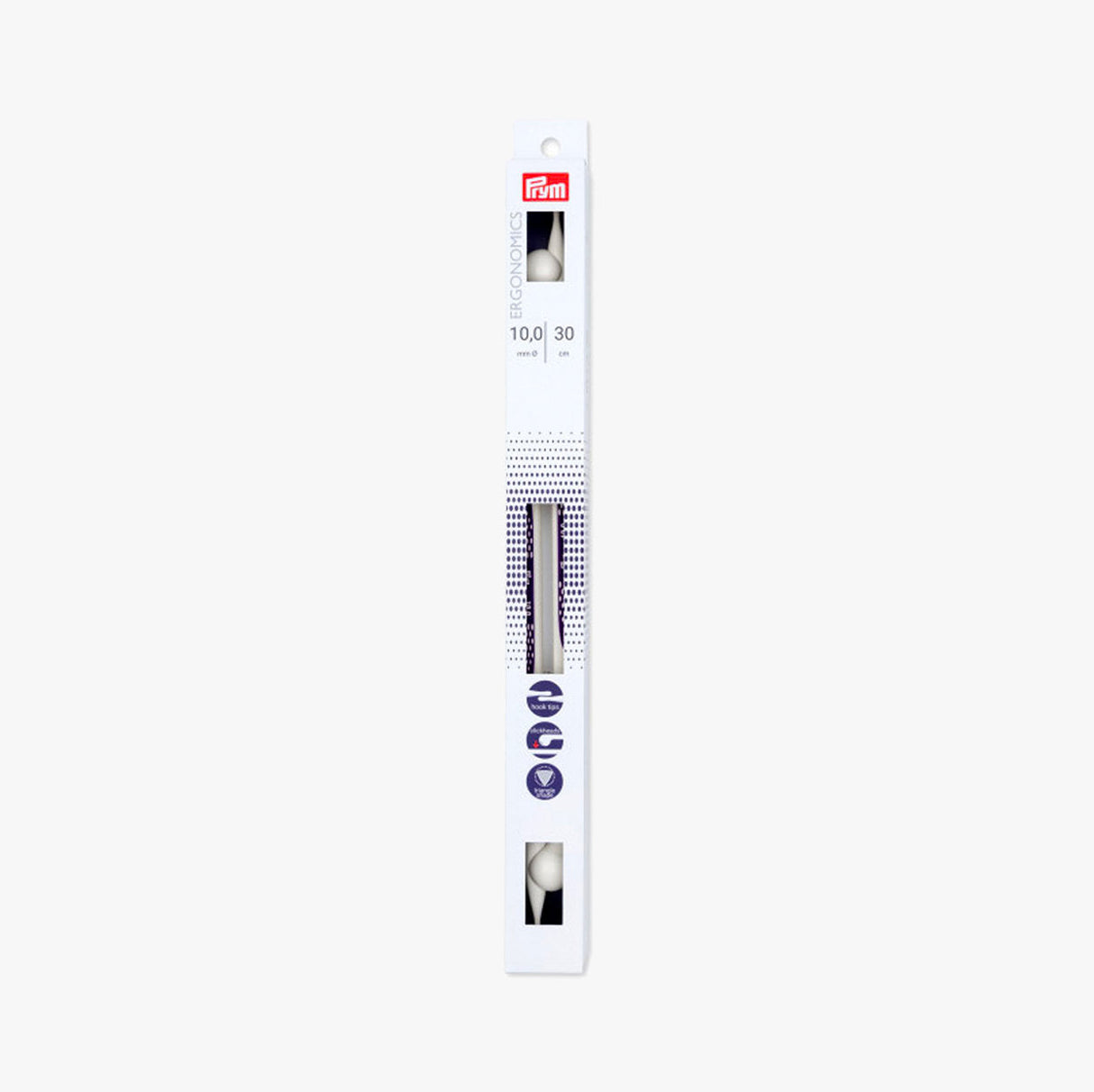 Agujas de Tricotar Ergonómicas 30cm Prym con Cabezales de Click para Trabajar con Comodidad y Precisión
