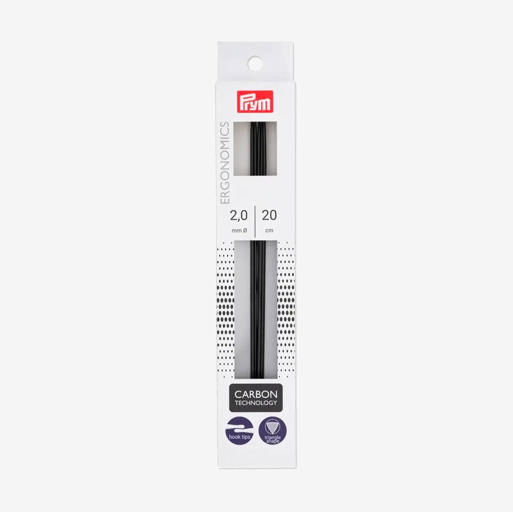 Agujas de Tricotar de Doble Punta Prym Carbon Technology de 20 cm: Innovación en Tejer
