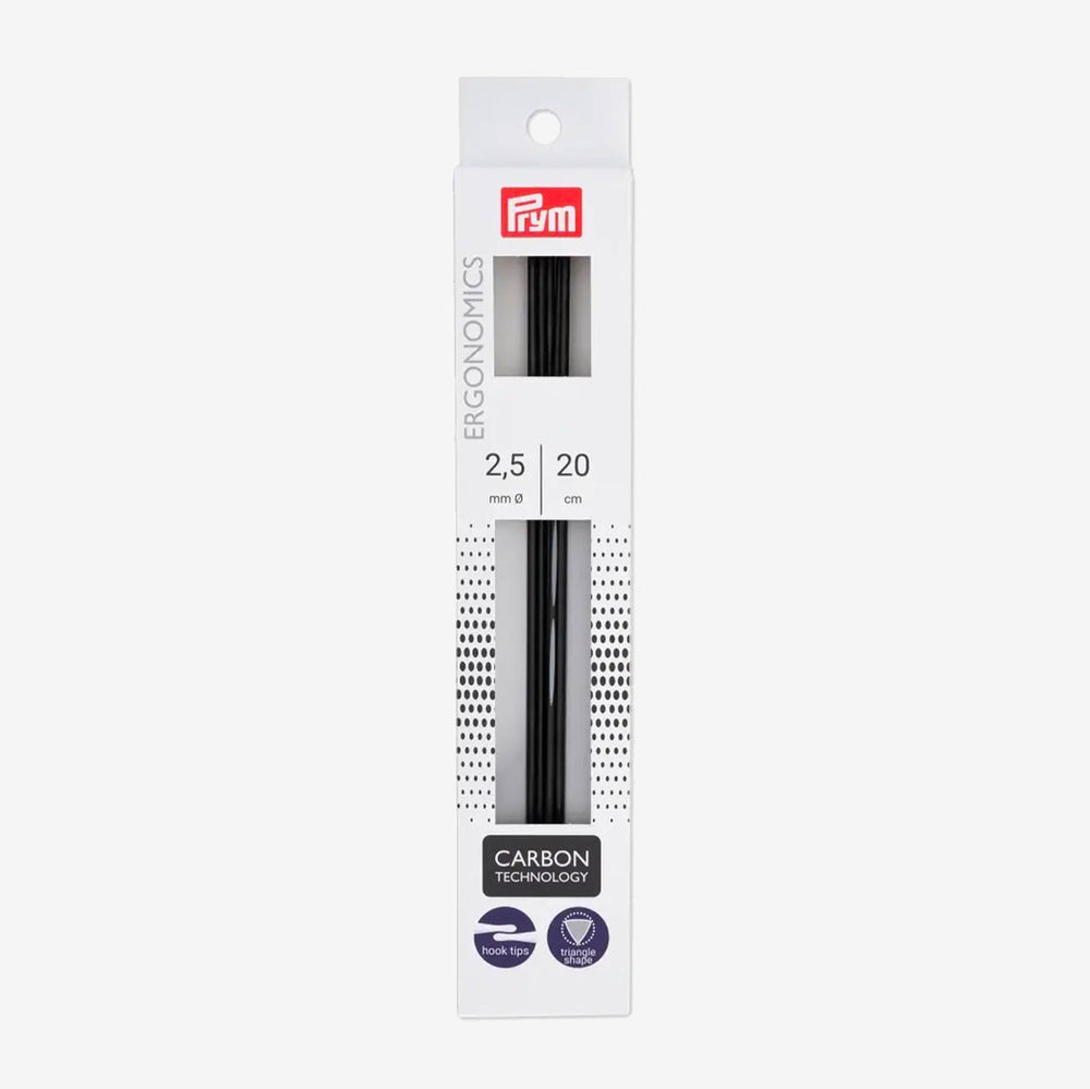 Agujas de Tricotar de Doble Punta Prym Carbon Technology de 20 cm: Innovación en Tejer
