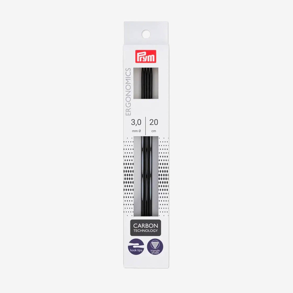 Agujas de Tricotar de Doble Punta Prym Carbon Technology de 20 cm: Innovación en Tejer