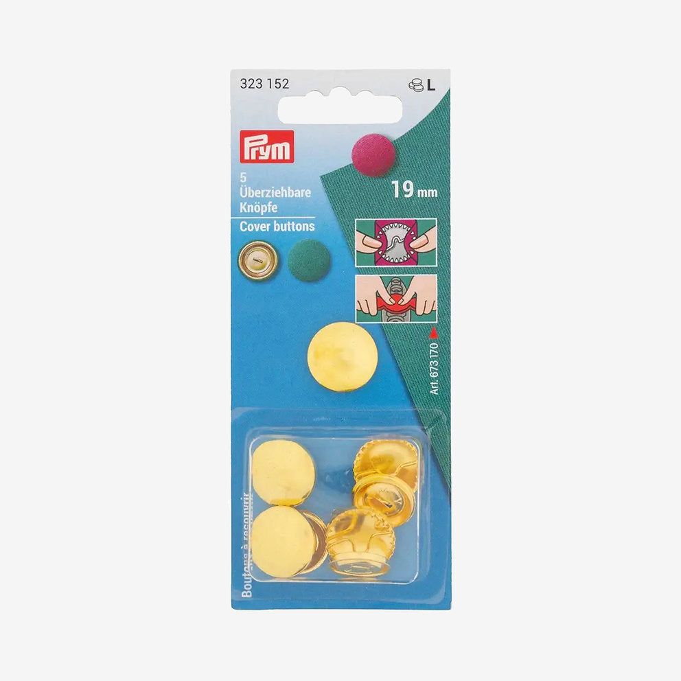 Pack de 5 boutons recouvrables Prym 19 mm - Créez des boutons personnalisés pour vos projets