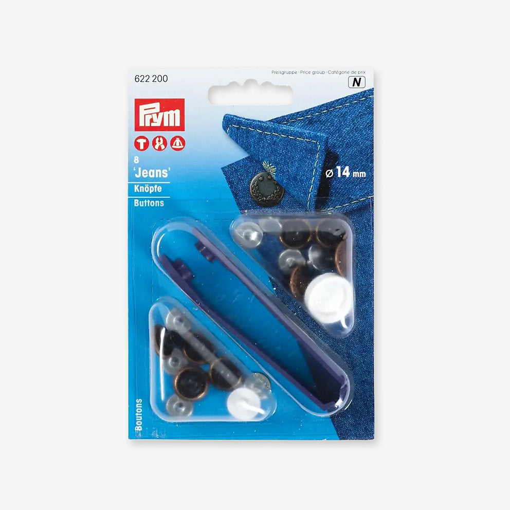 Boutons Jeans non cousus 14 mm de Prym 622200 : Personnalisez vos vêtements en jean avec style