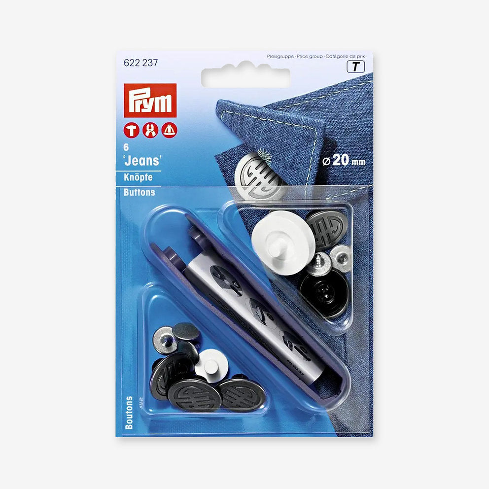 Boutons de jeans sans couture Prym 17 mm : style et durabilité pour vos vêtements en jean