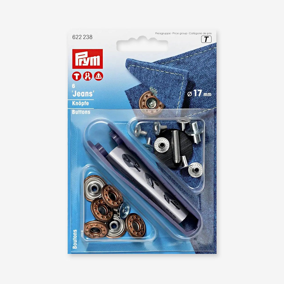 Boutons de jeans sans couture Prym 17 mm : style et durabilité pour vos vêtements en jean
