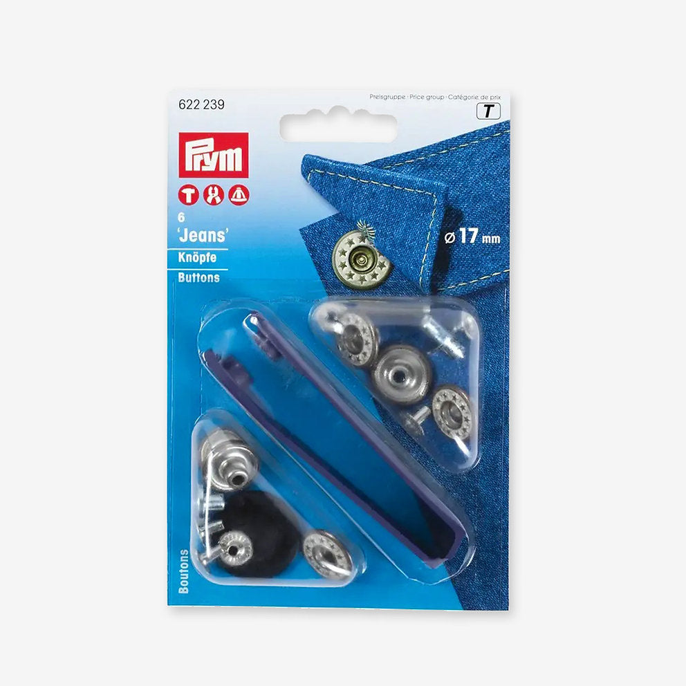 Boutons de jeans sans couture Prym 17 mm : style et durabilité pour vos vêtements en jean