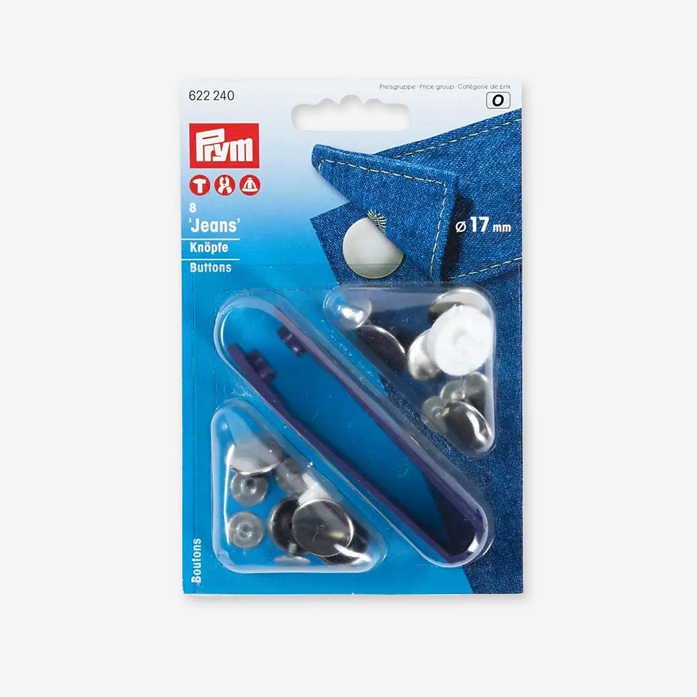 Boutons de jeans sans couture Prym 17 mm : style et durabilité pour vos vêtements en jean
