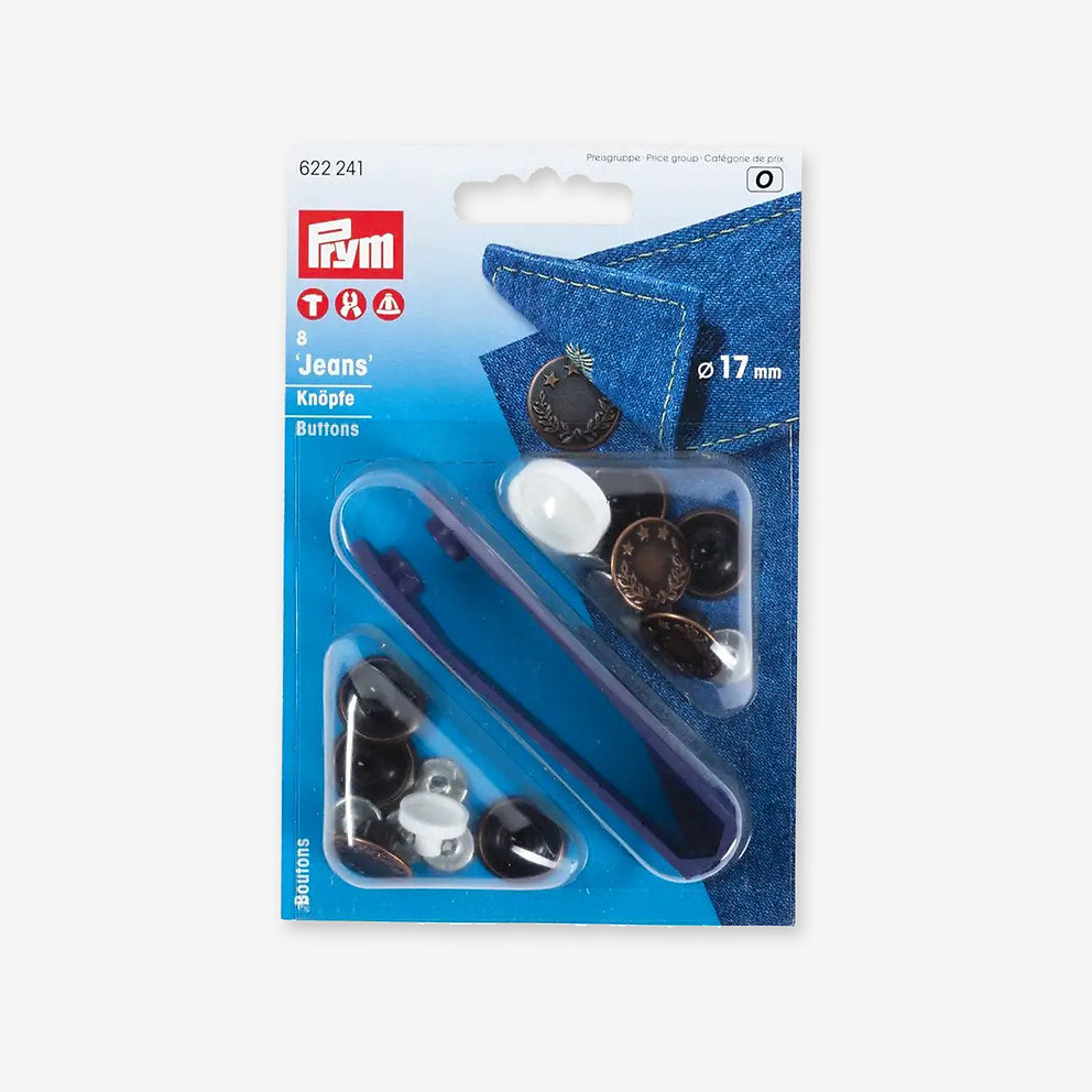 Boutons de jeans sans couture Prym 17 mm : style et durabilité pour vos vêtements en jean