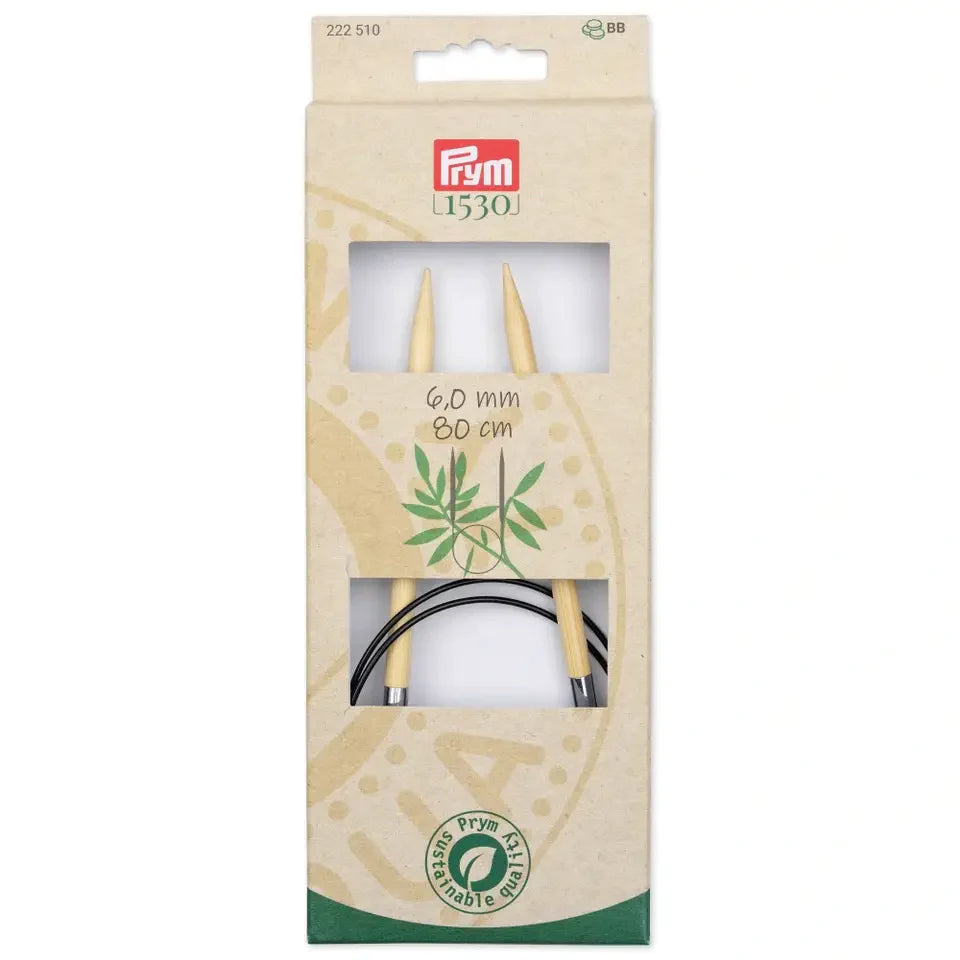 Agujas de Tejer Circulares de Bambú Prym 1530 - Suavidad, Flexibilidad y Sostenibilidad en Cada Punto
