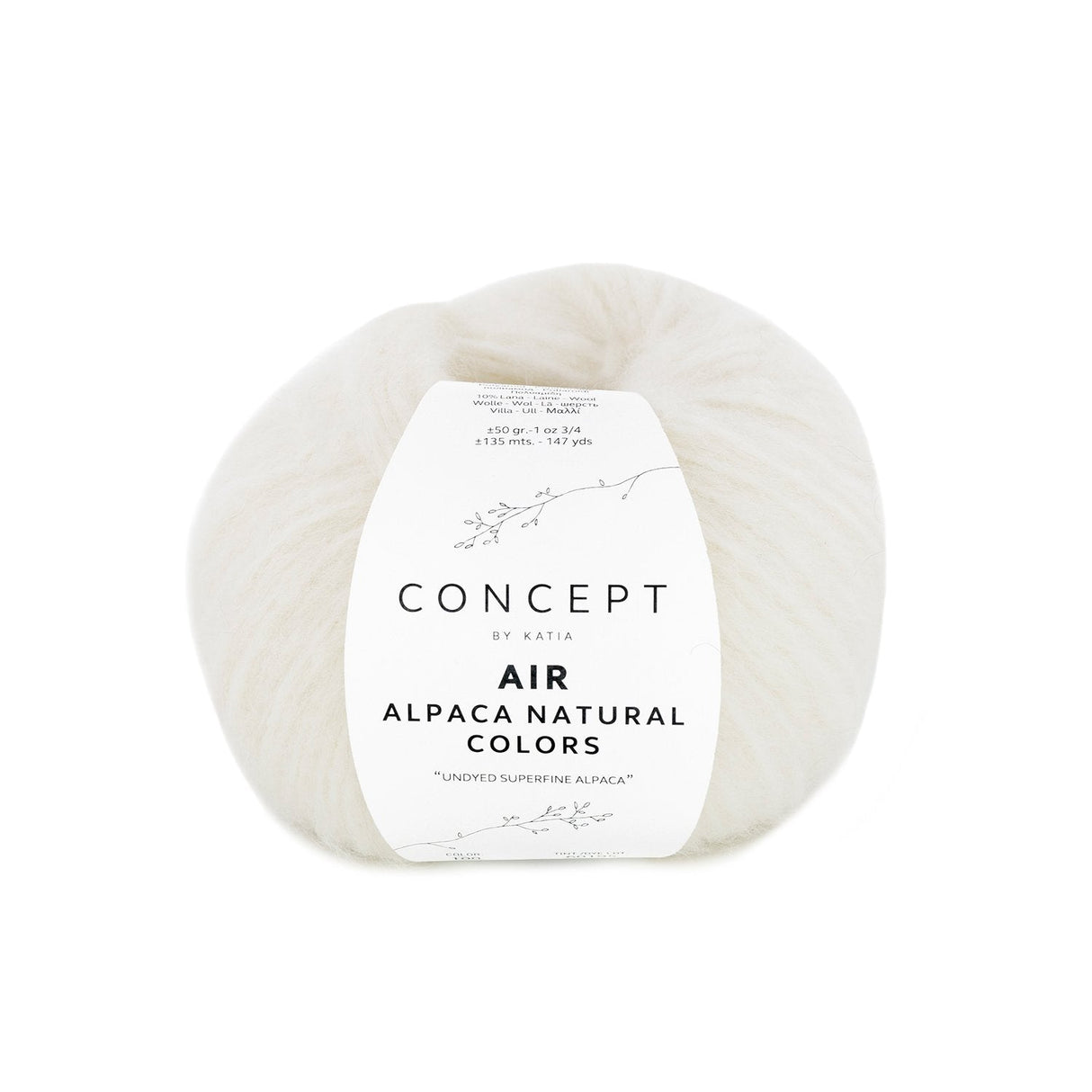 Katia Air Alpaca Natural Colors : Laine non teinte à effet brossé pour des créations uniques