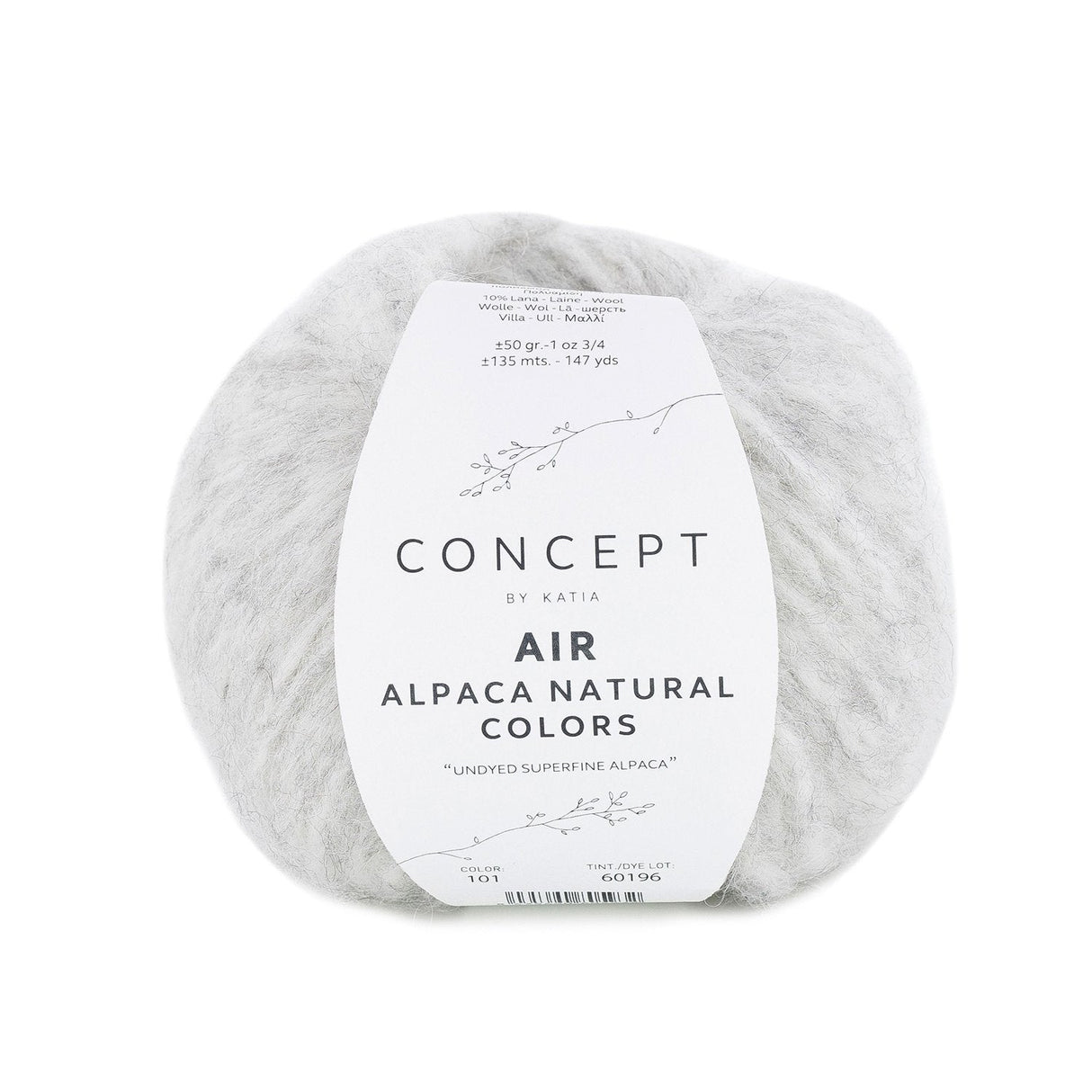 Katia Air Alpaca Natural Colors : Laine non teinte à effet brossé pour des créations uniques
