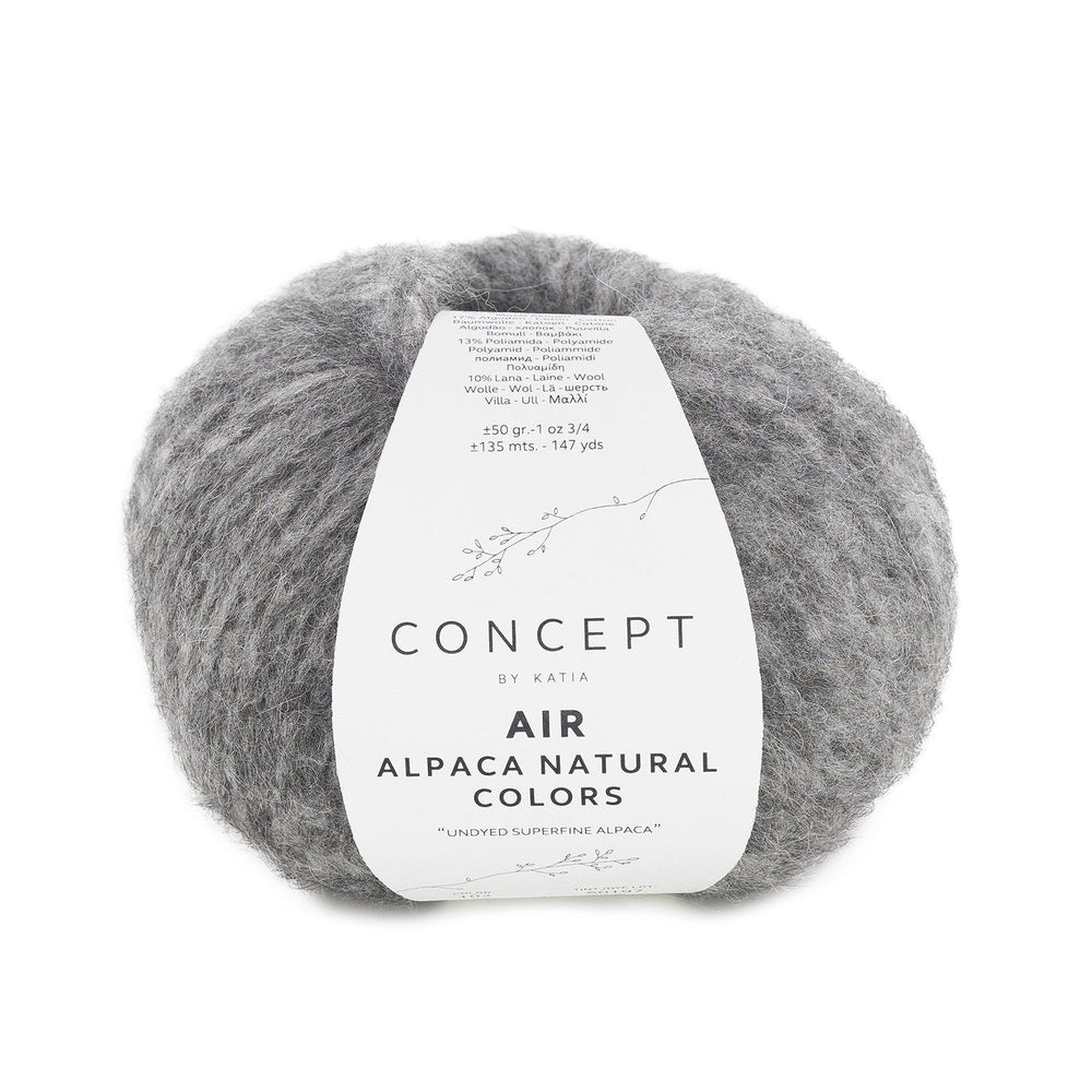 Katia Air Alpaca Natural Colors : Laine non teinte à effet brossé pour des créations uniques