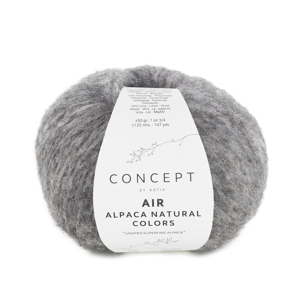 Katia Air Alpaca Natural Colors : Laine non teinte à effet brossé pour des créations uniques
