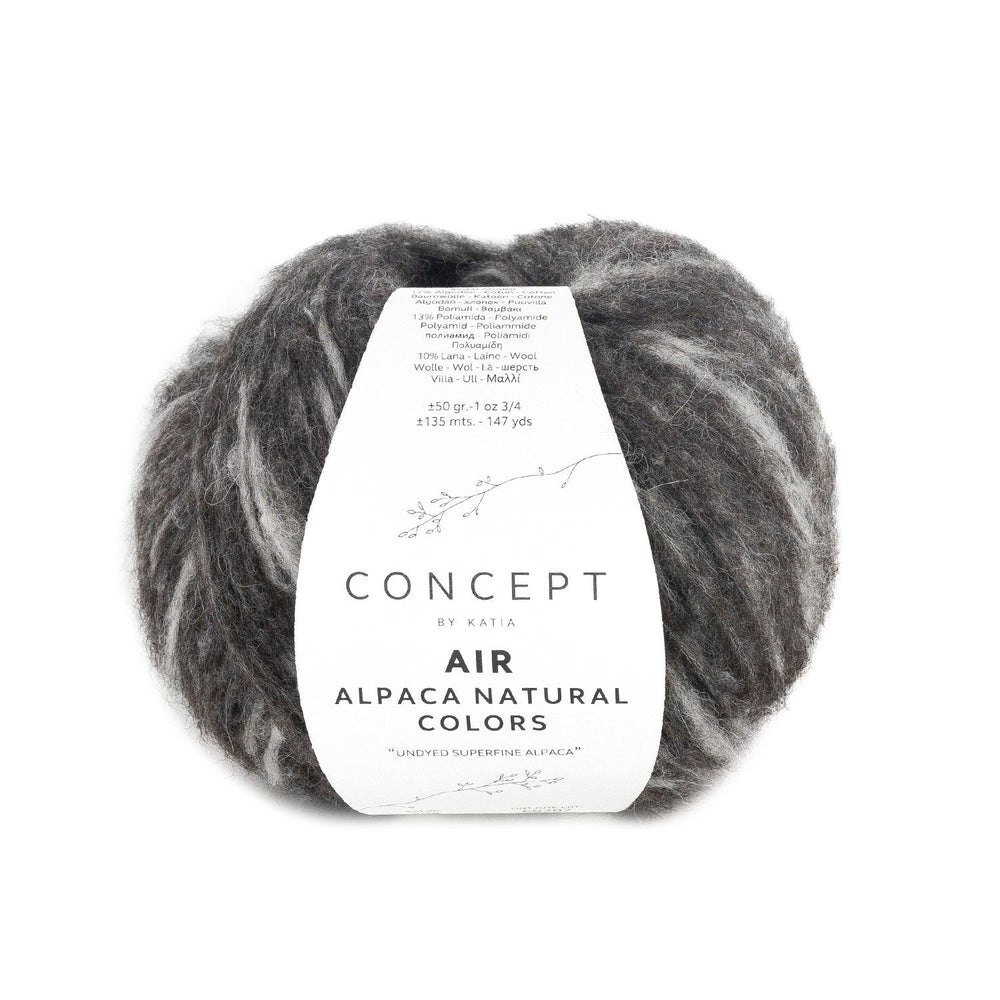 Katia Air Alpaca Natural Colors : Laine non teinte à effet brossé pour des créations uniques