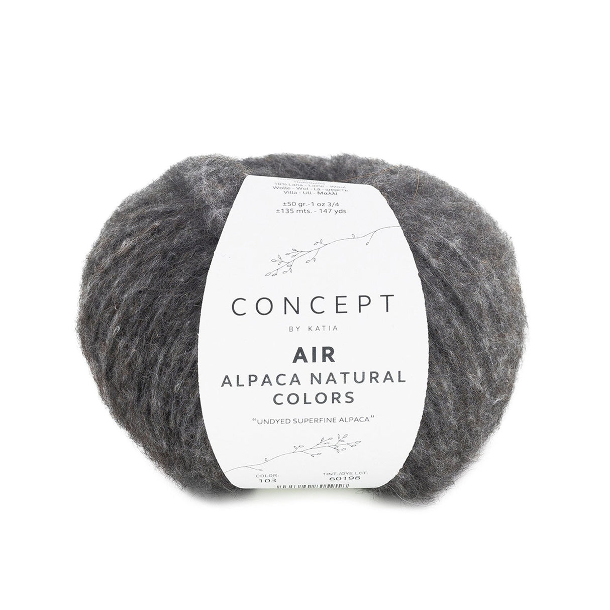 Katia Air Alpaca Natural Colors : Laine non teinte à effet brossé pour des créations uniques