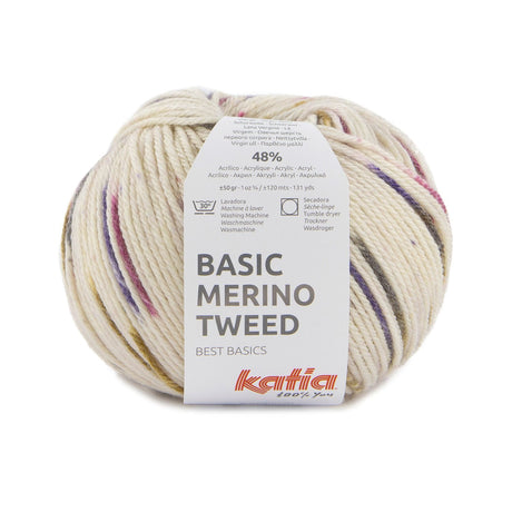 Katia Basic Merino Tweed - Lana Suave para Tejer Prendas de Otoño e Invierno