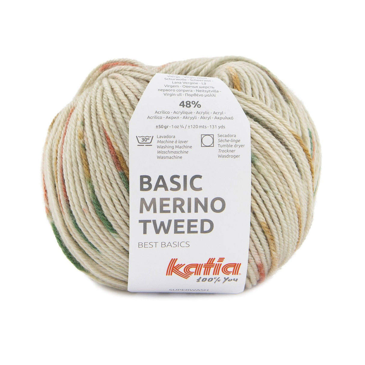 Katia Basic Merino Tweed - Laine douce pour tricoter des vêtements d'automne et d'hiver