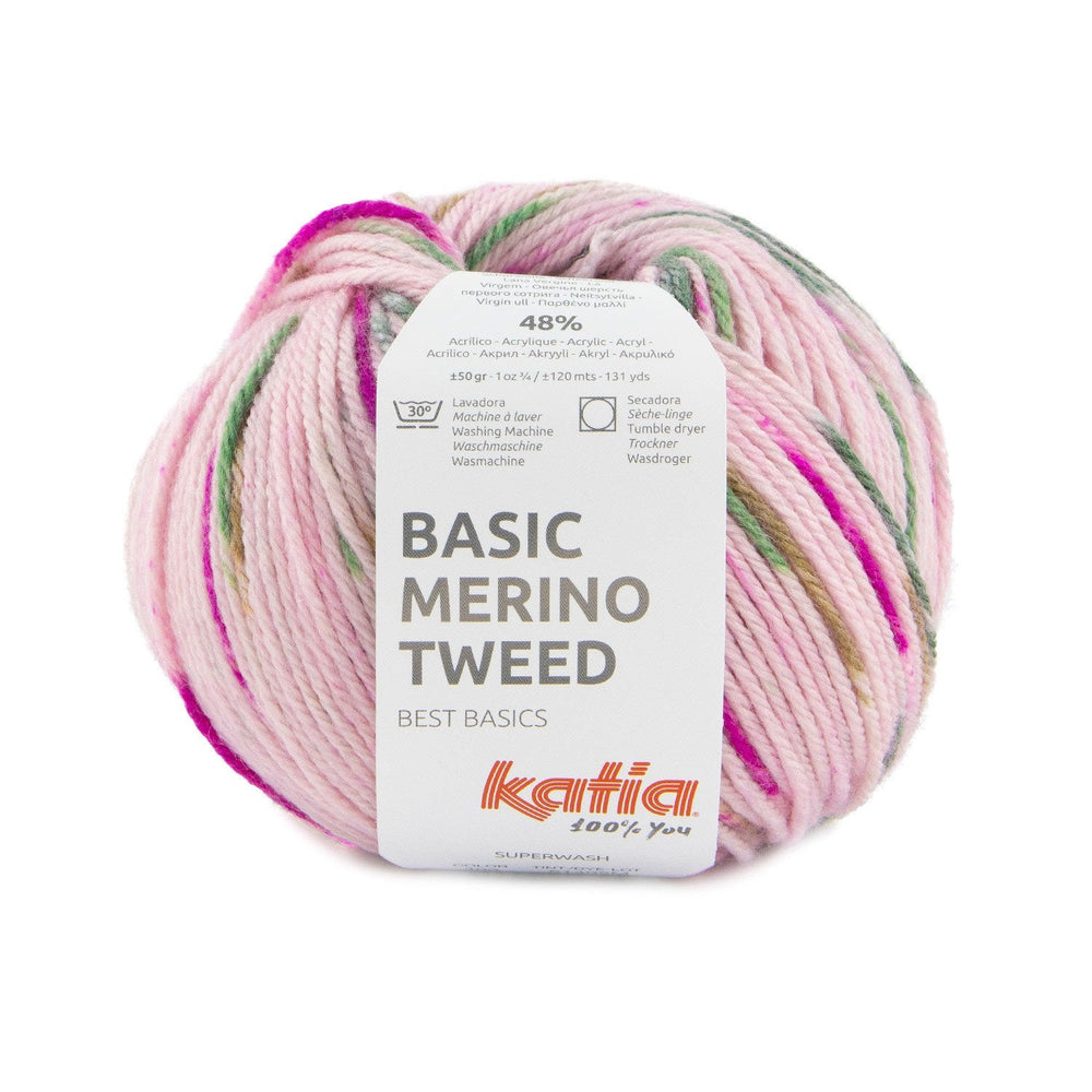 Katia Basic Merino Tweed - Laine douce pour tricoter des vêtements d'automne et d'hiver