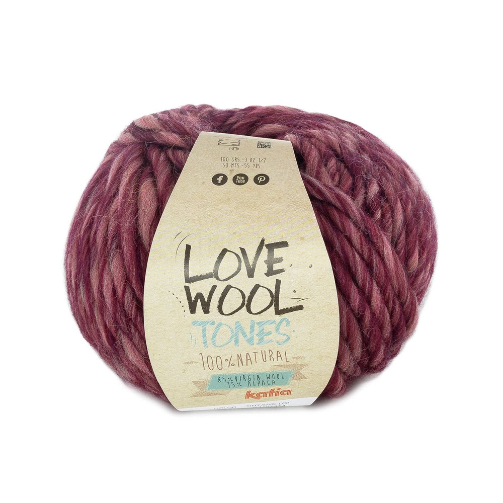 Katia Love Wool Tones - Laine vierge avec alpaga pour tricot et crochet : couleurs vives et texture exceptionnelle