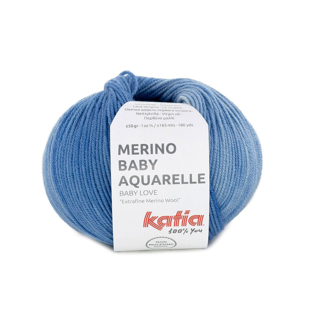 Laine mérinos Baby Aquarelle en 3 couleurs pour bébé par Katia - Douce, durable et respectueuse de l'environnement