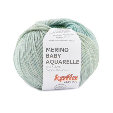 Lana Merino Baby Aquarelle degradé de 3 colores para bebé de Katia - Suave, Duradera y Amigable con el Medio Ambiente