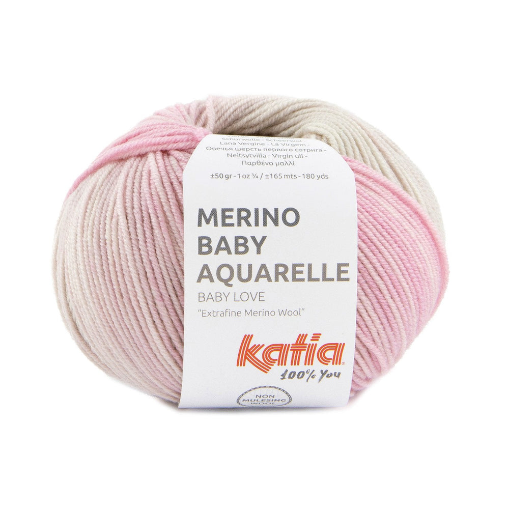 Laine mérinos Baby Aquarelle en 3 couleurs pour bébé par Katia - Douce, durable et respectueuse de l'environnement
