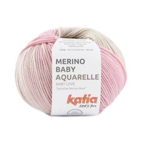 Lana Merino Baby Aquarelle degradé de 3 colores para bebé de Katia - Suave, Duradera y Amigable con el Medio Ambiente