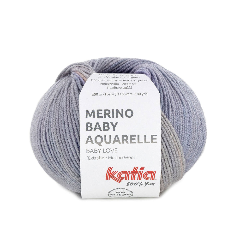 Laine mérinos Baby Aquarelle en 3 couleurs pour bébé par Katia - Douce, durable et respectueuse de l'environnement