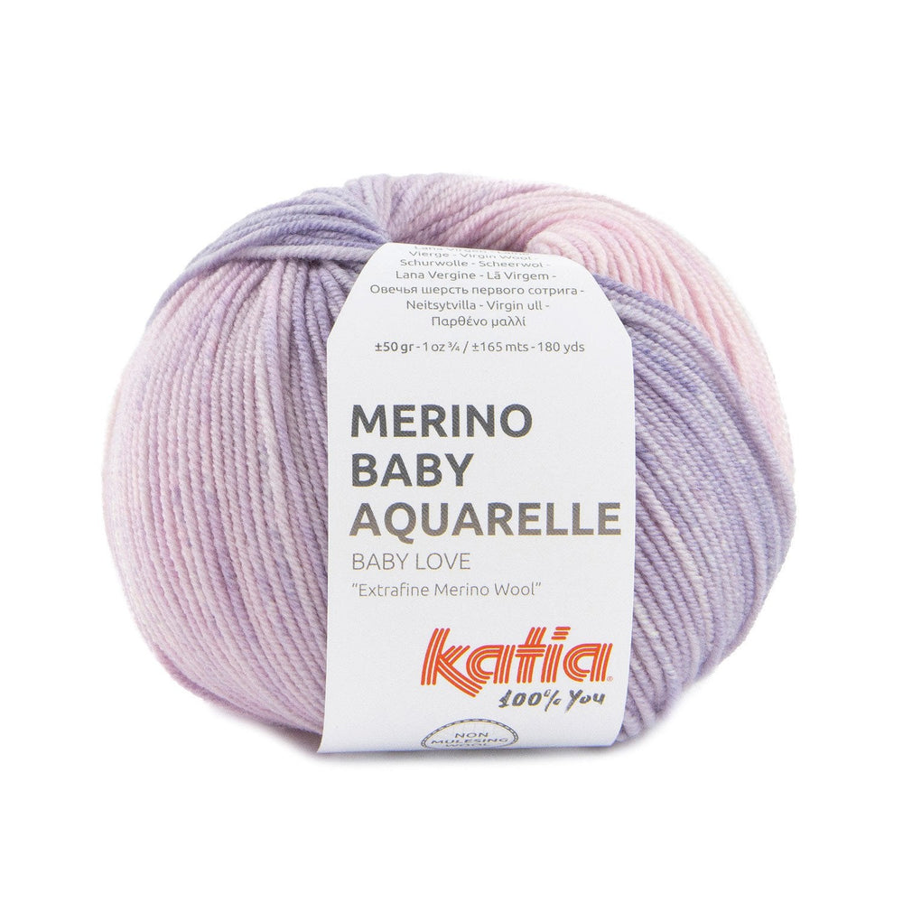 Laine mérinos Baby Aquarelle en 3 couleurs pour bébé par Katia - Douce, durable et respectueuse de l'environnement