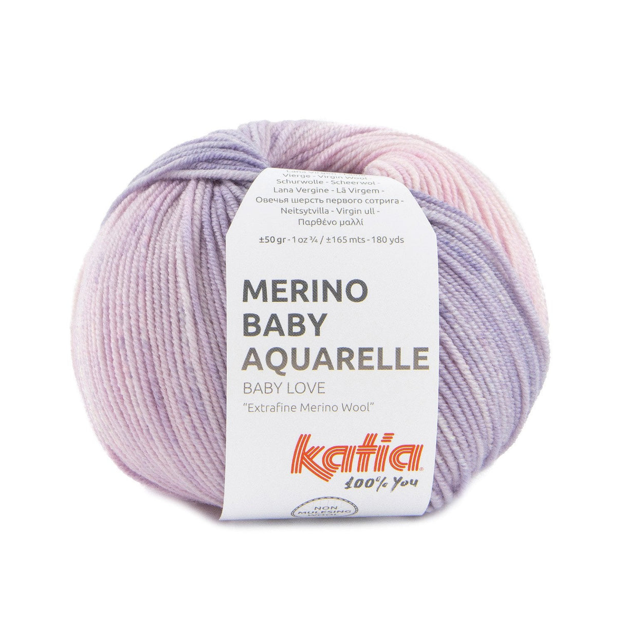 Laine mérinos Baby Aquarelle en 3 couleurs pour bébé par Katia - Douce, durable et respectueuse de l'environnement