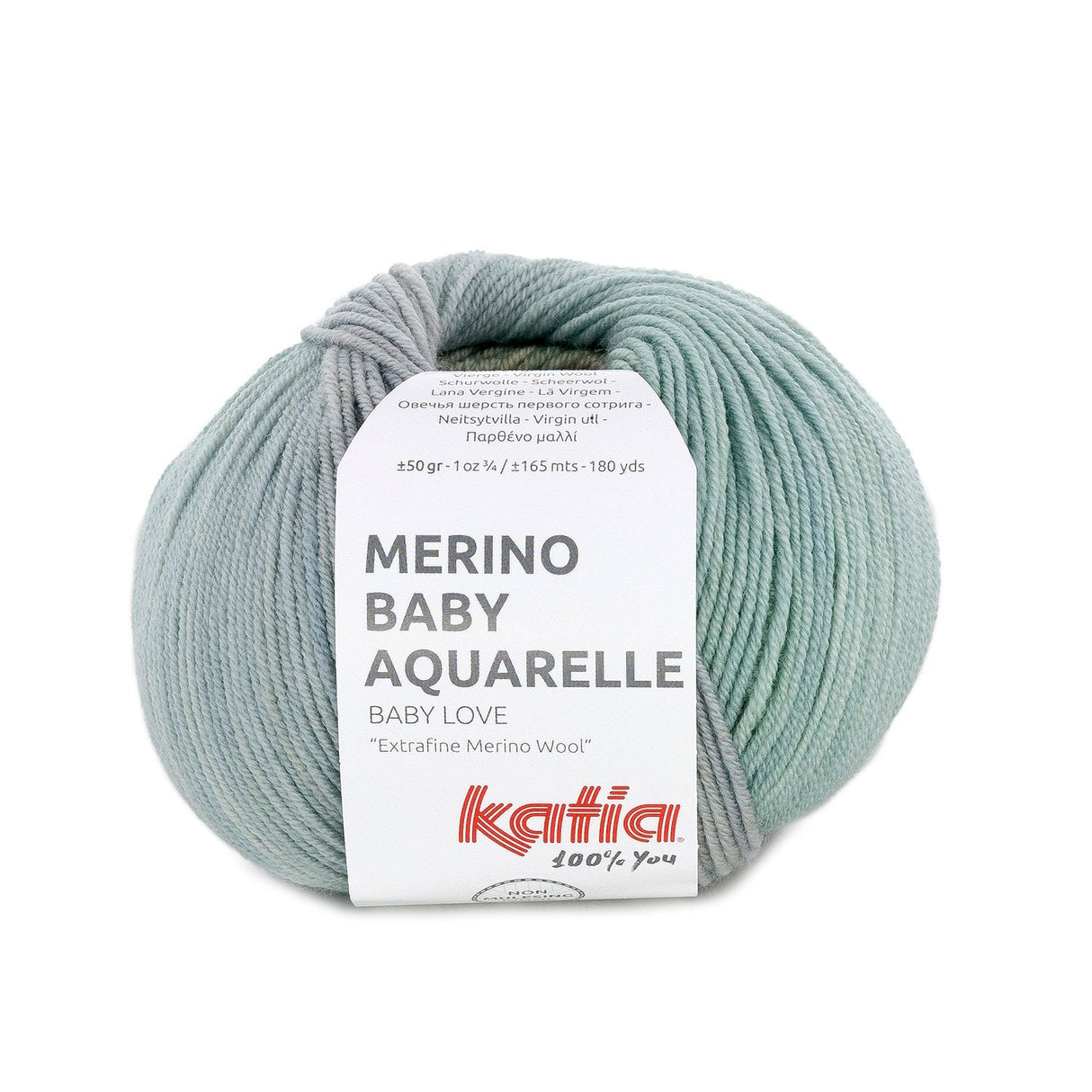 Laine mérinos Baby Aquarelle en 3 couleurs pour bébé par Katia - Douce, durable et respectueuse de l'environnement