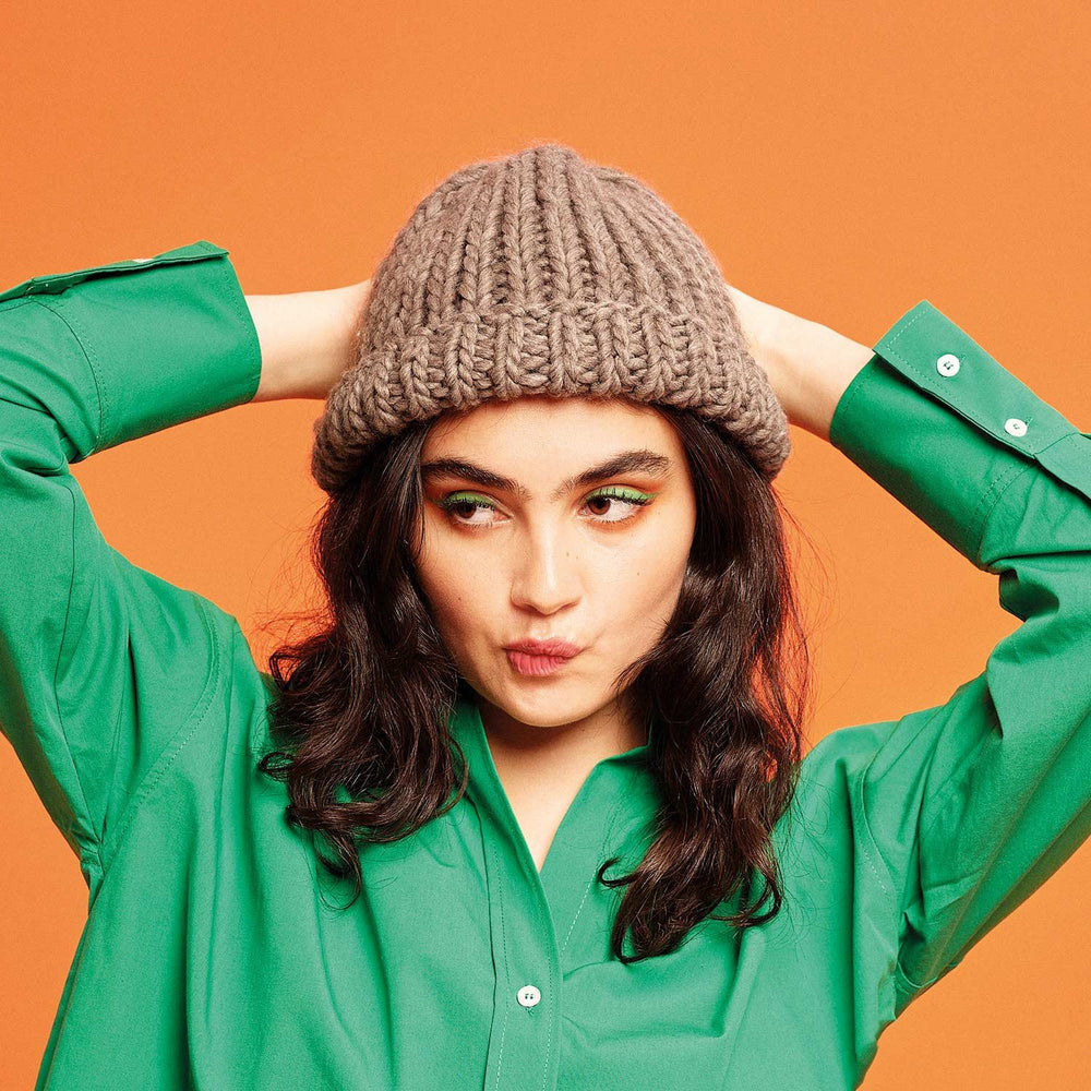 Iconic knit hat pattern knitted with Katia's Chunky Wow!