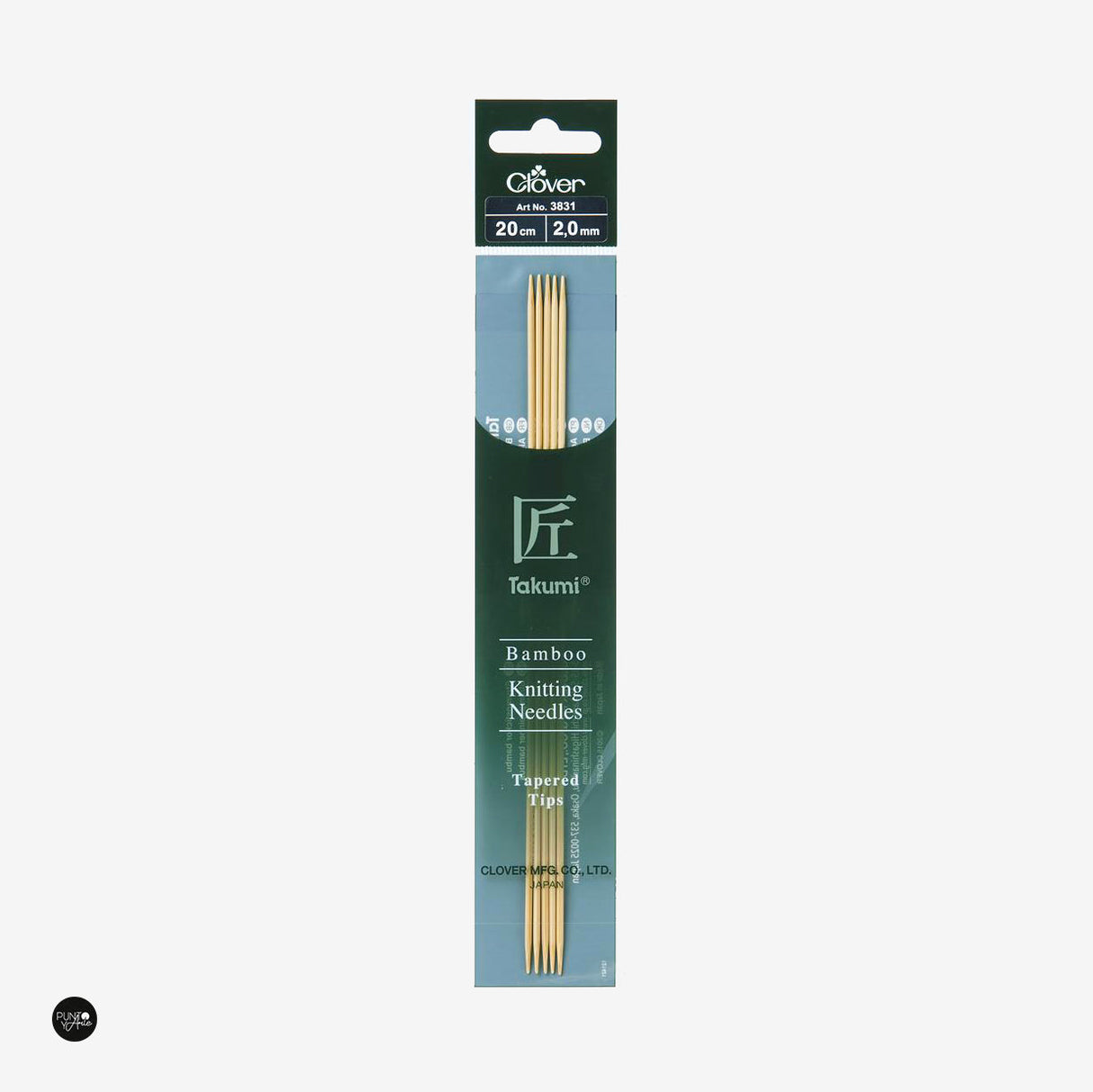 Agujas de Tejer de Doble Punta de Bambú Takumi 20cm Clover | Calidad y Comodidad